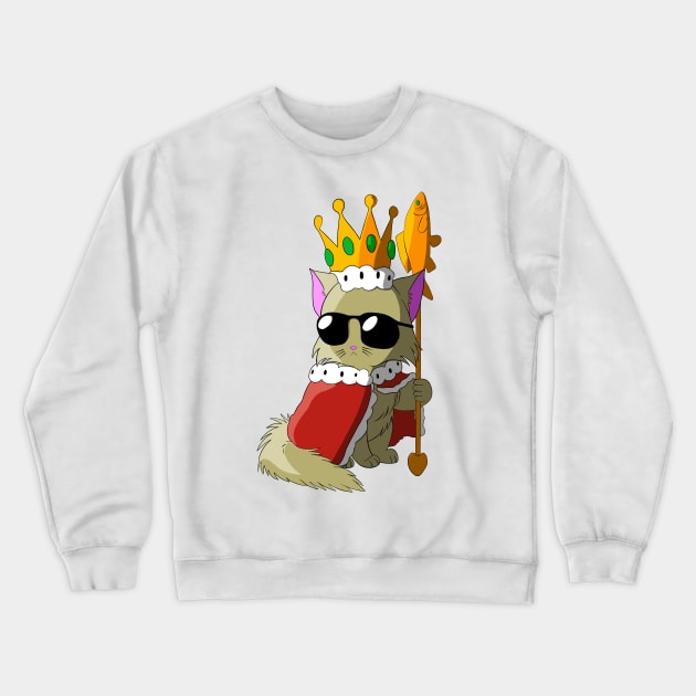 Cat King - Royal Kitty Crewneck Sweatshirt by ro83land